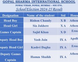 School and House Elections 2024-25